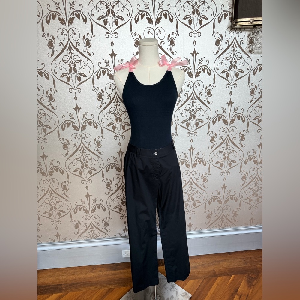 Y2K Coquette Set Black Bow Tank + Wide Leg Trousers Lilly Pulitzer J.Crew S/4